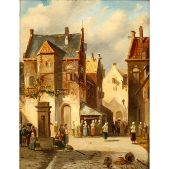 LEICKERT, CHARLES (1816-1907, belgischer Maler), 'Markttag in der Stadt',