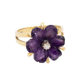 Damenring mit Amethyst-Blüte,