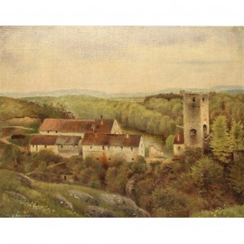 GREF, FRANZ HEINRICH (Stühlingen/Baden 1872 - 1957 Weilimdorf), 'South German Landscape with Castle',