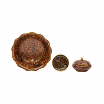 Dreiteiliges Set aus Cloisonné. CHINA, 20. Jh..