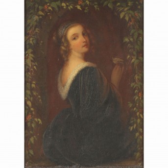 PAINTER/IN 19th century, "Portrait of a young lady",