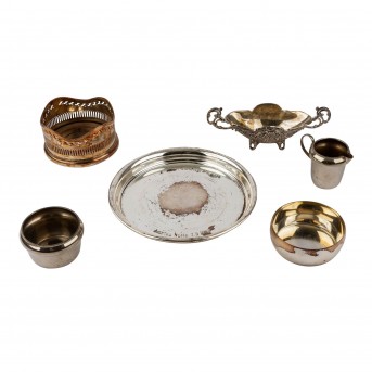 Konvolut:. 6 versilberte Teile