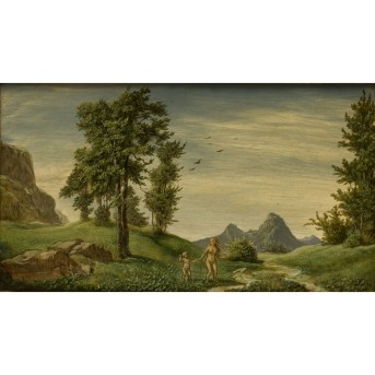 HEINSDORFF, EMIL ERNST (1887-1948), 'Junge Frau und Kind in Gebirgslandschaft',