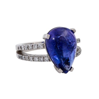 Ring mitTansanit-Tropfen ca. 10,11 ct.