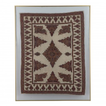 Feine Stickereiarbeit. KIRMAN/PERSIEN, um 1900, 84x65 cm.