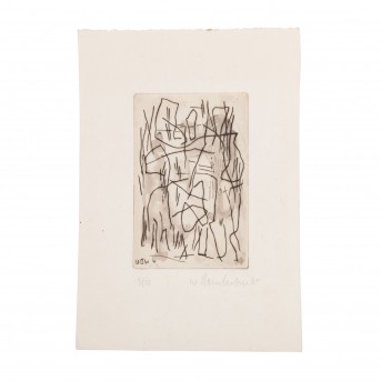 DAMBACHER, WALTER (1911-1997),  2 Radierungen "Figürliche Komposition",