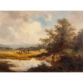 MITTERFELLNER, ANDREAS (1912-1972) "Hay harvest near Holzkirchen".