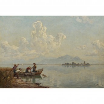 KETTEMANN, ERWIN (1897-1971), 'Fischer am Ufer des Chiemsees',