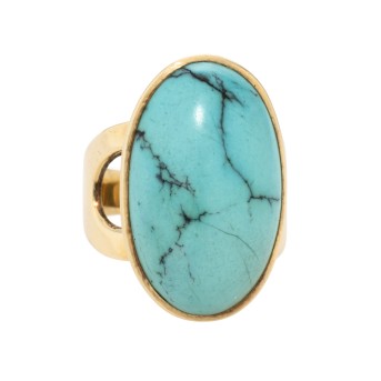 Ring mit ovalem Türkiscabochon