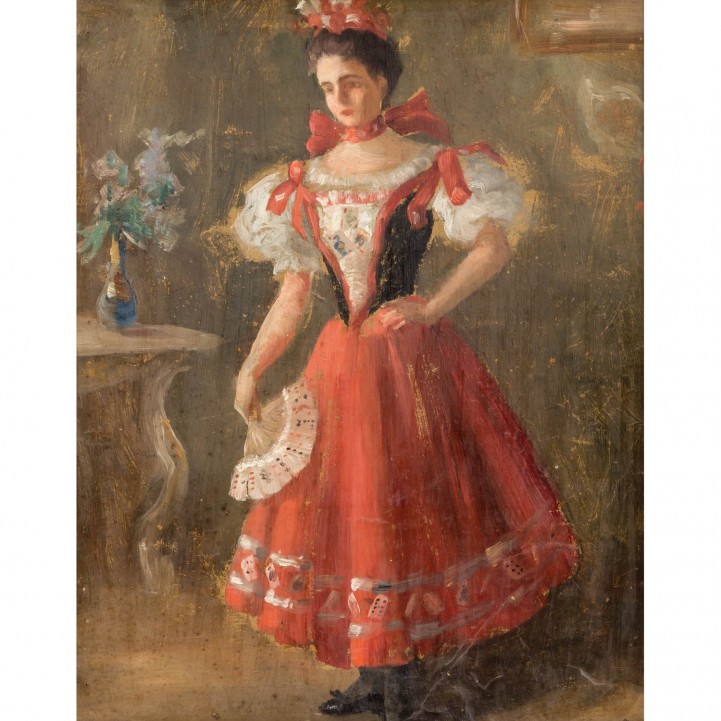 FELGENTREFF, Paul, ATTRIBUED (1854-1933, Defregger pupil), "Dancer", 