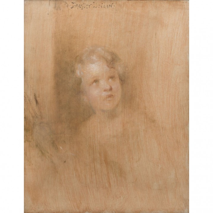 SCHUSTER-WOLDAN, RAFFAEL (1870-1951), 'Portrait eines aufschauenden Kindes', 