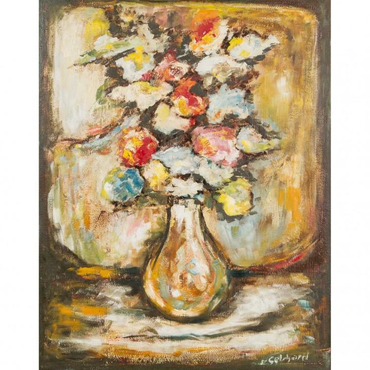 GEBHARD oder GELHARD (undeutl. signiert, Künstler/in 20. Jh.), "Stillleben mit Blumen in Vase", 