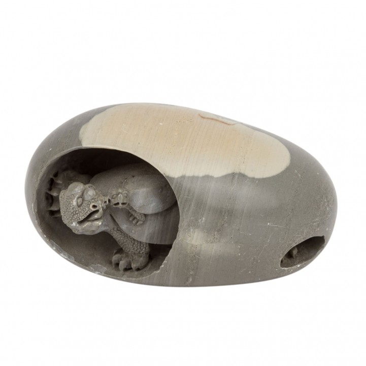 Soapstone carving of two turtles. CHINA, 20th c.. 