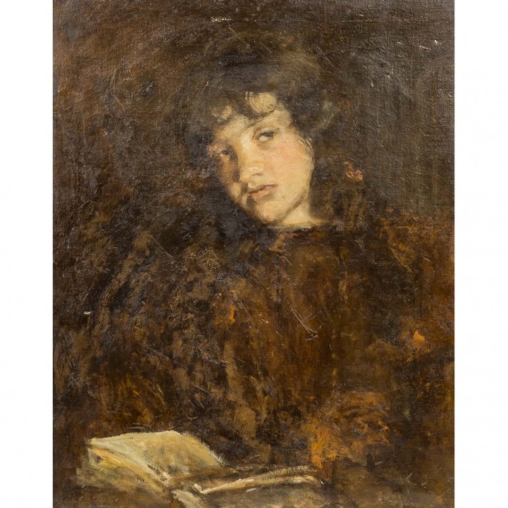 HOWE, Winifred, ATTRIBUIERT (1880-?), 'Lesendes Mädchen', 