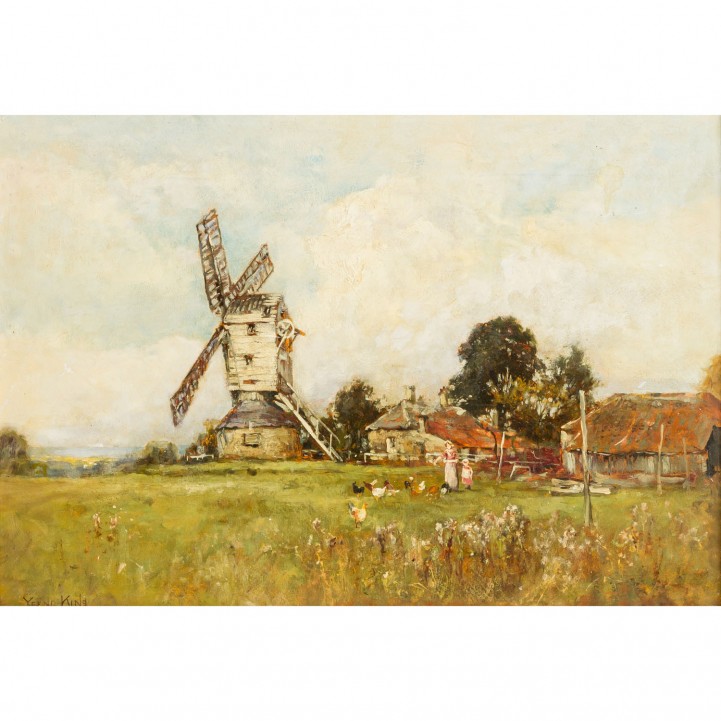 KING, HENRY JOHN YEEND (1855-1924) 'Landschaft mit Mühle in Holland' 