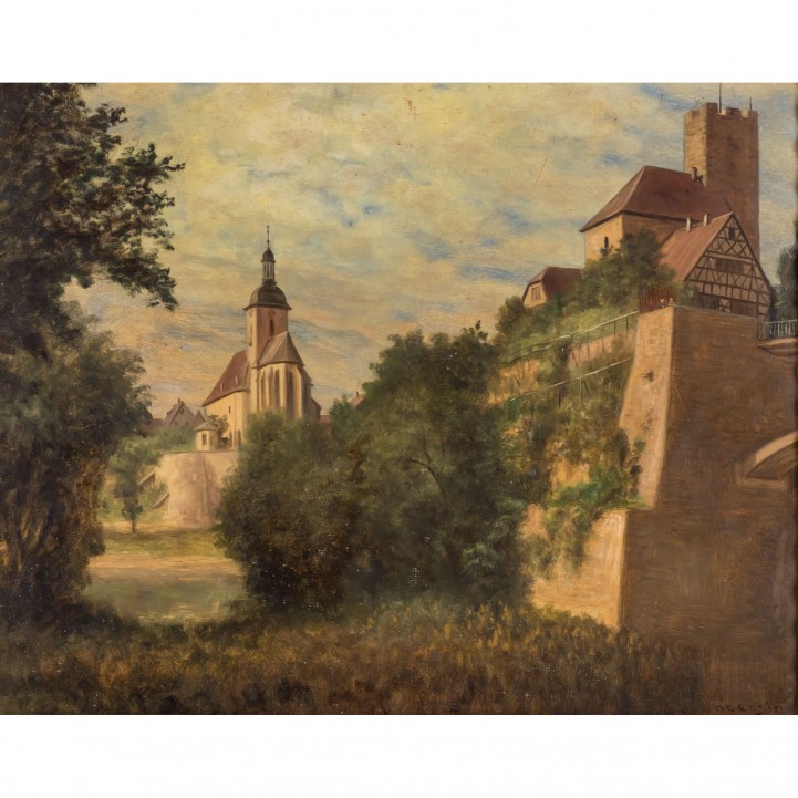 JAUBERSIN, J. (Maler 19./20. Jh.) , 'Lauffen am Neckar', 