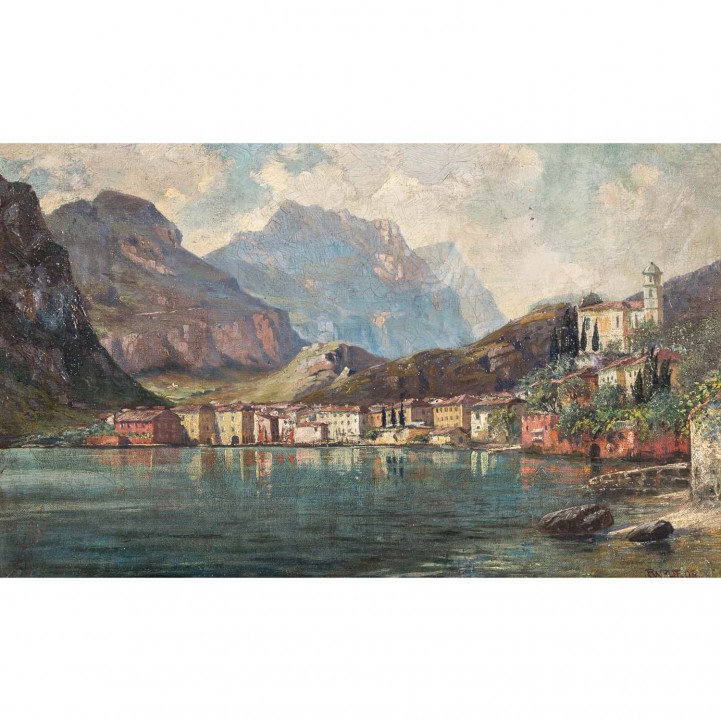 WOLFF, RICHARD (Esseg 1880-1964 Bozen), 'Torbole am Gardasee',  