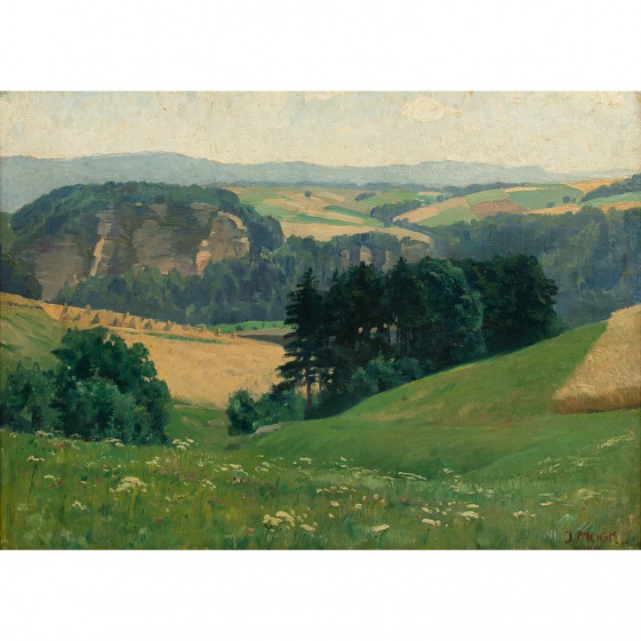 MOGK, JOHANNES HEINRICH (1868-1921), 'Sommerliche Landschaft bei Dresden', 