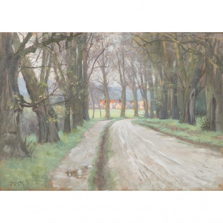 MOGK, JOHANNES HEINRICH (1868-1921), 'Sächsische Parklandschaft mit Allee', 
