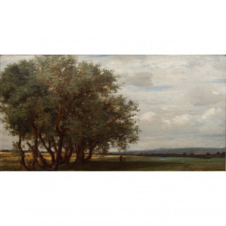 BAISCH, HERMANN (1846-1894) 'Holländische Landschaft unter bewölktem Himmel' 