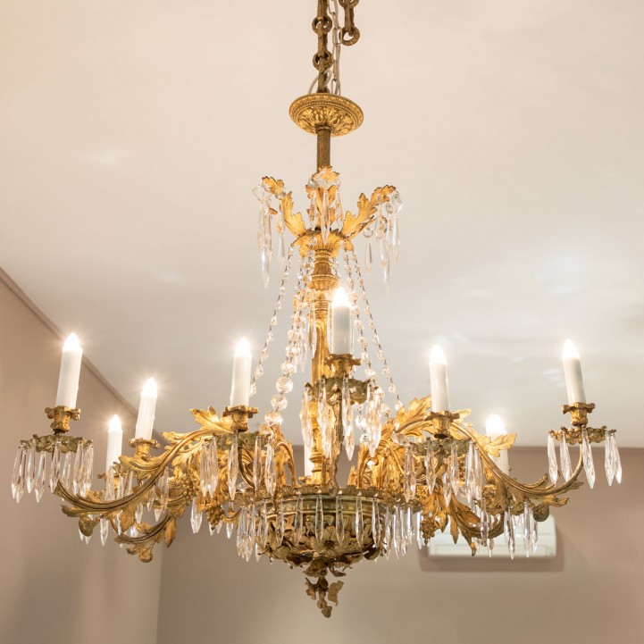 EPPLI | Magnificent antique ceiling chandelier, around 1860, 12 arms ...