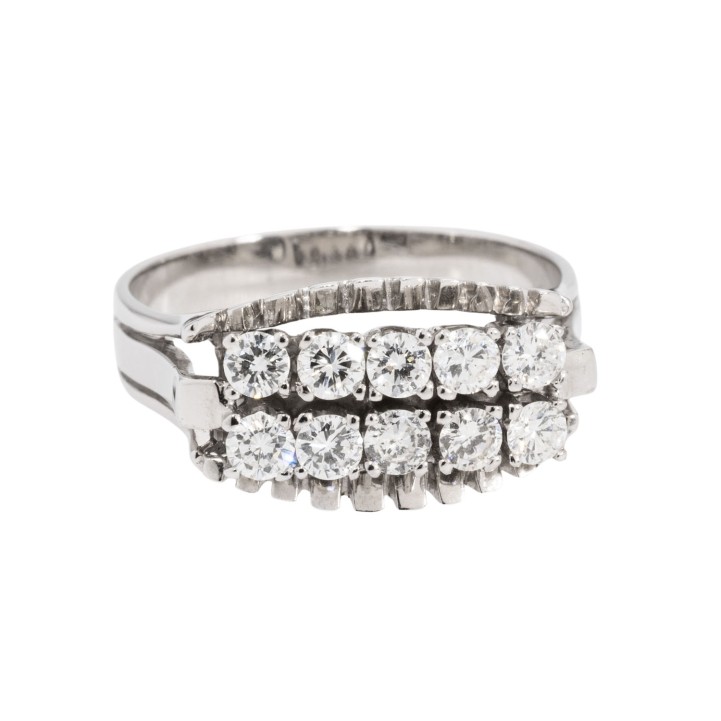 Ring mit 10 Brillanten ges. 0,70 ct  