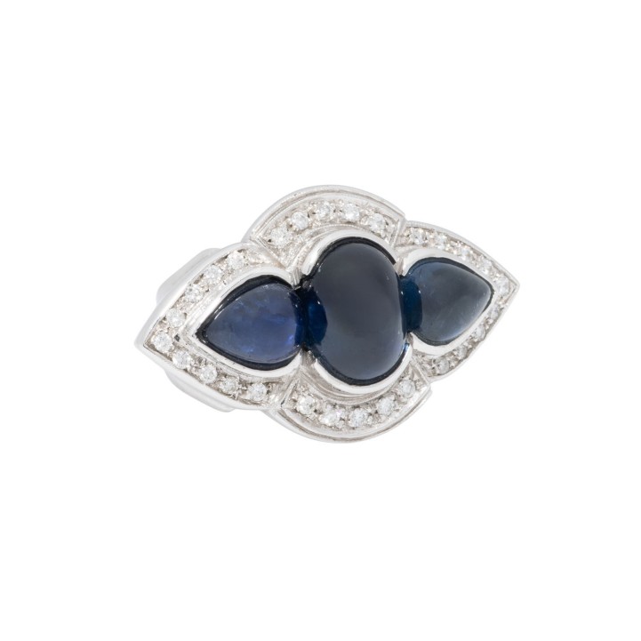 GIOIELLI Ring mit Saphiren im Cabochonschliff  