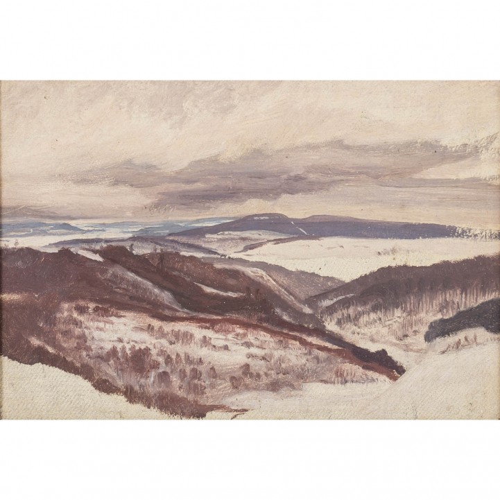 DEIKER, wohl Hans (1876-?), Studie 'Blick auf Mittelgebirge', 