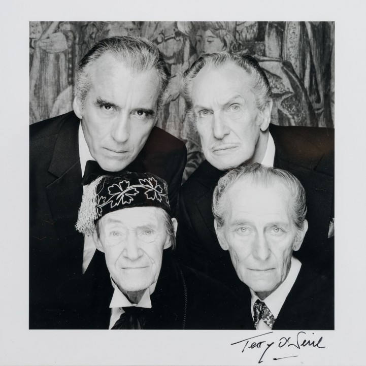 O'NEILL, TERRY (1938-2019), Foto 'Christopher Lee, Vincent Price, John Carradine und Peter Cushing', 