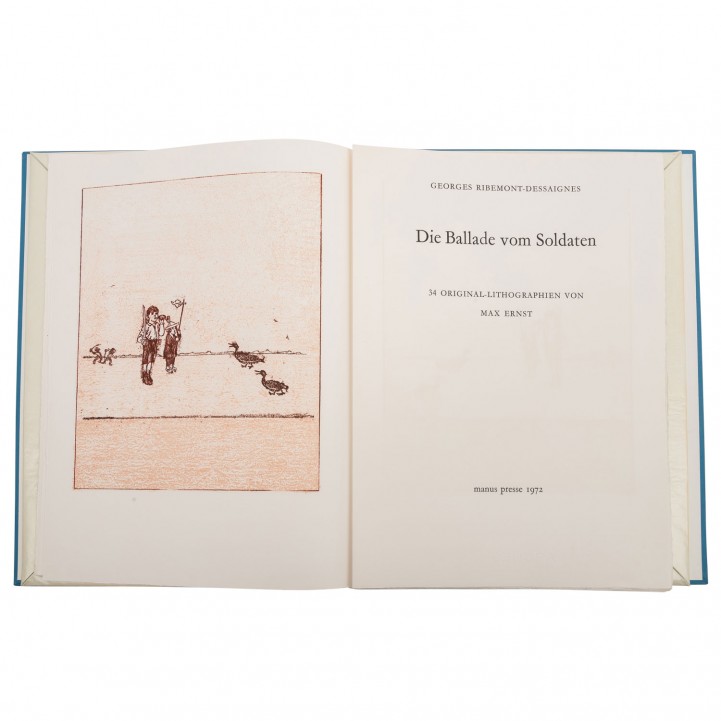 RIBEMONT-DESSAIGNES, GEORGES, 'Die Ballade vom Soldaten', 34 Lithographien von MAX ERNST, 