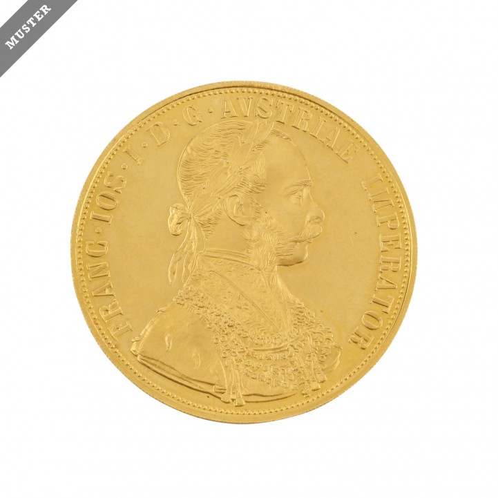 Österreich/GOLD - 13,76g GOLD fein, 4 Dukaten 1915/NP, Franz-Joseph, 