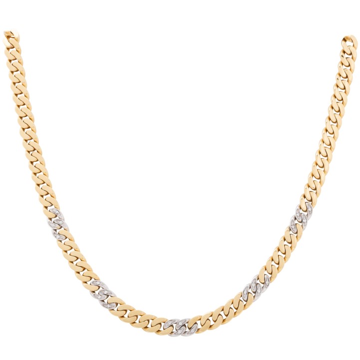 Curb chain with 20 diamonds, 