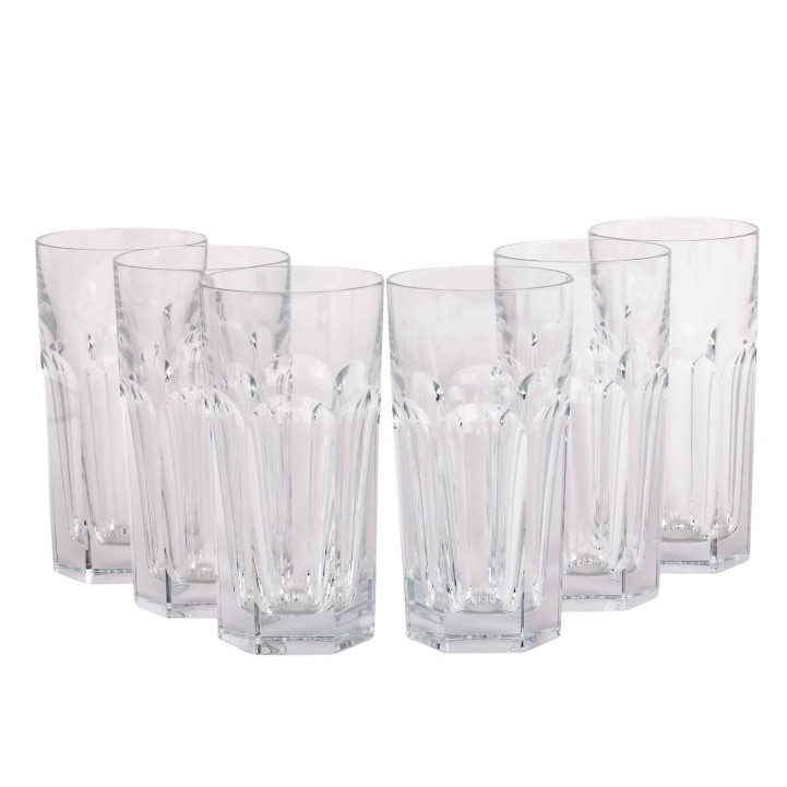 BACCARAT 6 Longdrinkgläser 'Harcourt'. 