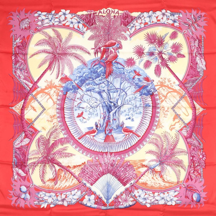 HERMÈS Seidencarré 'ALOHA'. 