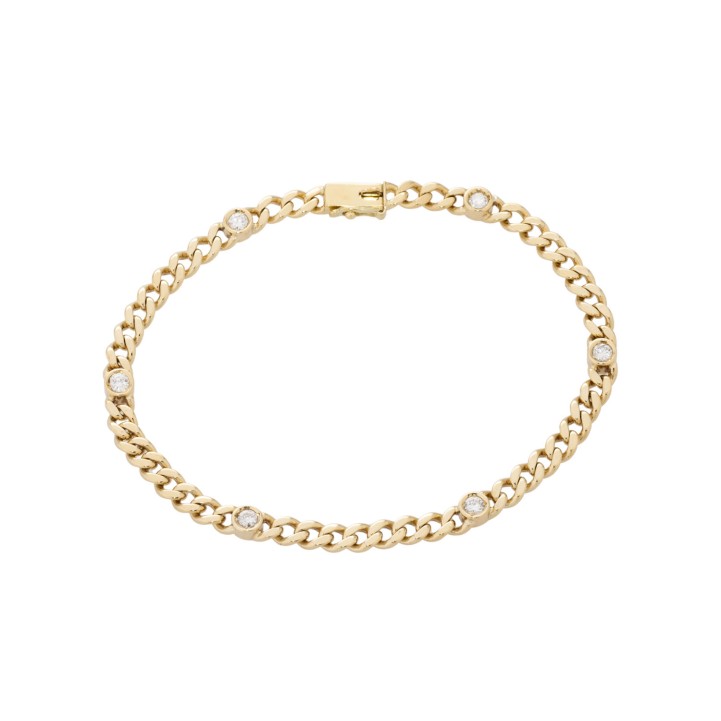 Panzerarmband mit 6 Brillanten, 