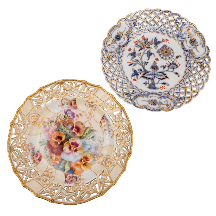 MEISSEN/KPM 2 Durchbruchteller, 1. und 2. Wahl, 19./20. Jh. 