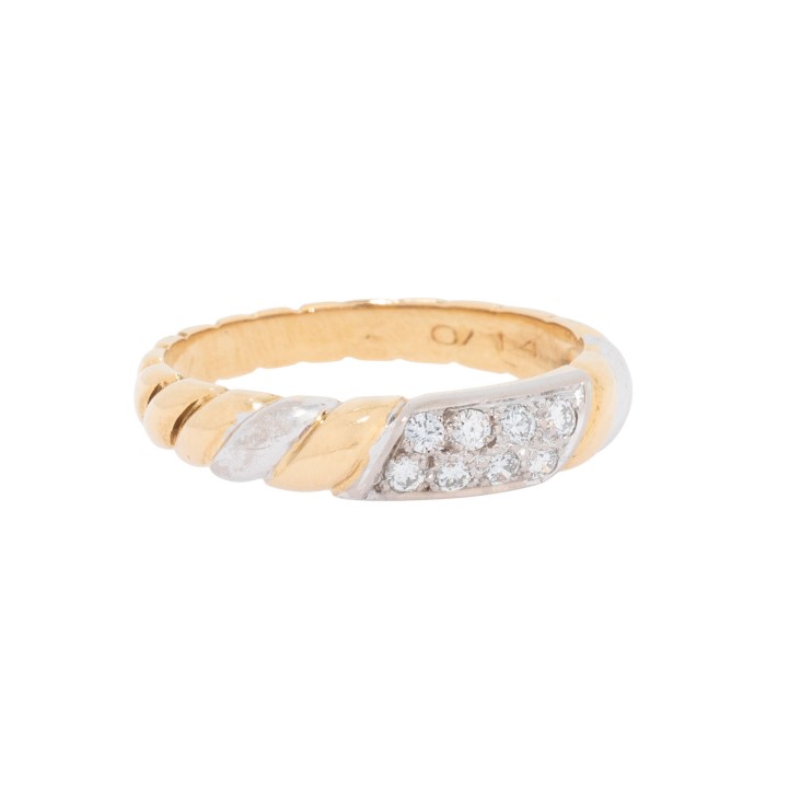 Bandring mit 8 Brillanten zus. 0,14 ct (grav.), 