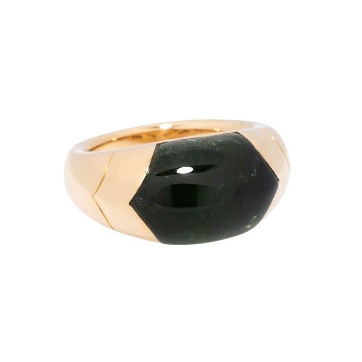 BULGARI Ring Vintage, grüner Turmalin, 