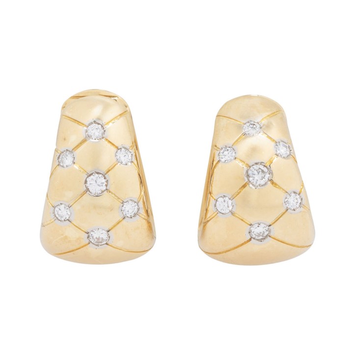 Paar Ohrclipstecker mit 14 Brillanten 