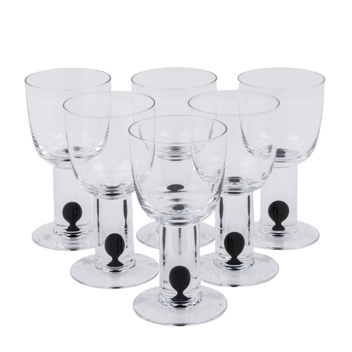 IITTALA, Finnland, 6 Sherrygläser 'OLIIVI', 20. Jh.  