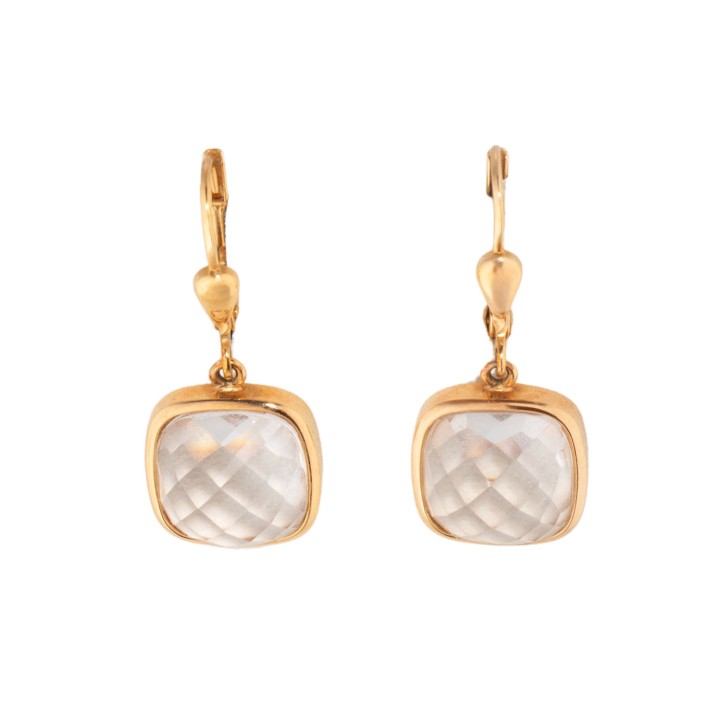 Pair of earrings with rock crystal, 