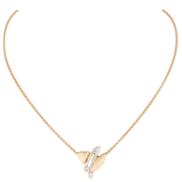 Collier mit 2 Brillanten, 