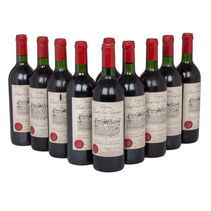 1988 CHÂTEAU RUAT PETIT POUJEAUX Moulis en Médoc 10 Flaschen, 