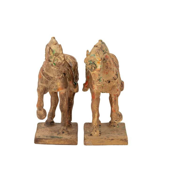 Pair of Tang-style ceramic horses. CHINA, mid 20th century. 