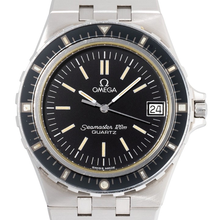 OMEGA Seamaster PloProf Plongeur De Luxe 'Jacques Mayol' 120 Ref 396.0900 Herrenuhr von 1984 mit Papieren.  