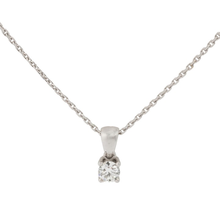 Kette und Anhänger mit Brillant 0,16 ct (grav.), 