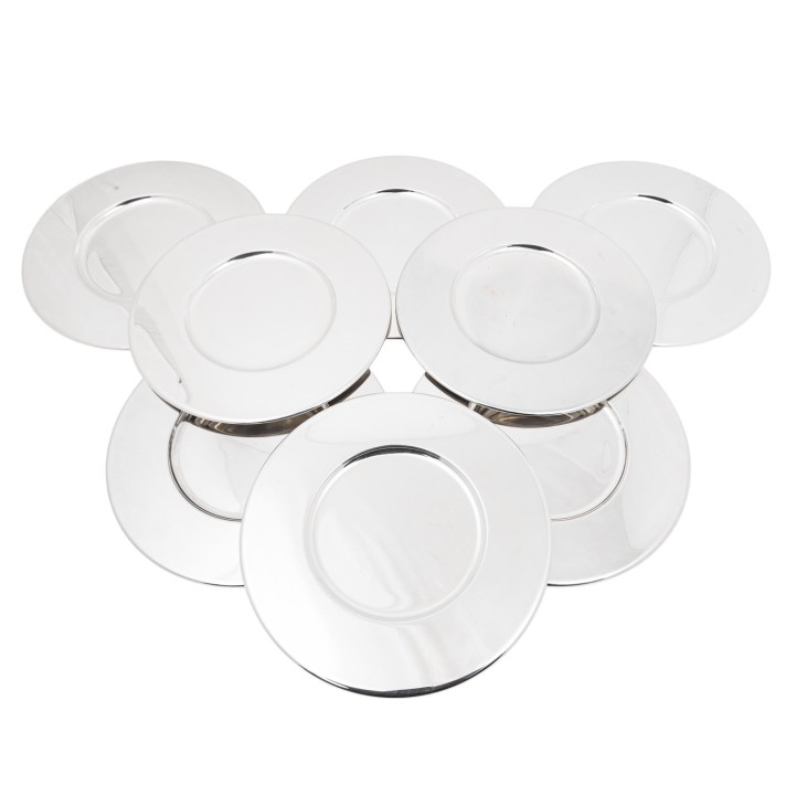 CHRISTOFLE 8 silver-plated place plates, 20th century 