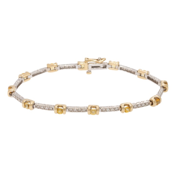 Armband mit 12 gelben Saphiren, 