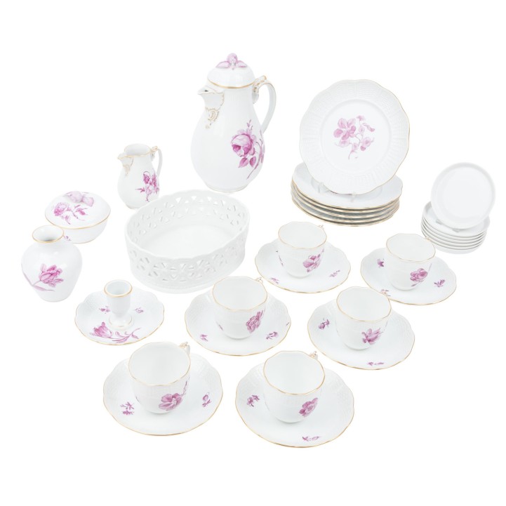 LUDWIGSBURG coffee service 'Purpurblume', 20th century 