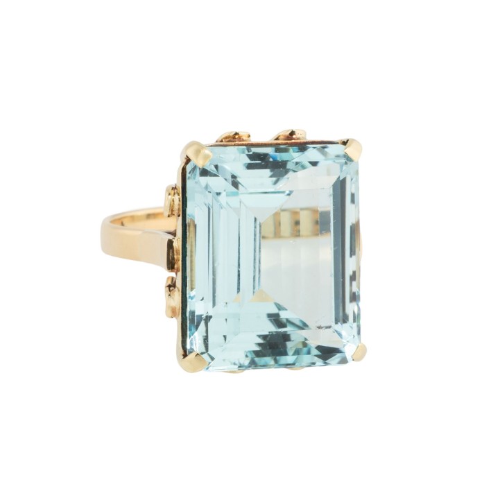 Ring mit Aquamarin ca. 19 ct  
